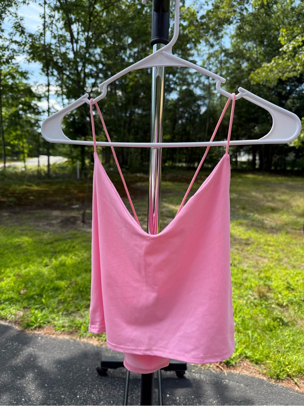 Pink Spaghetti Strap Tank